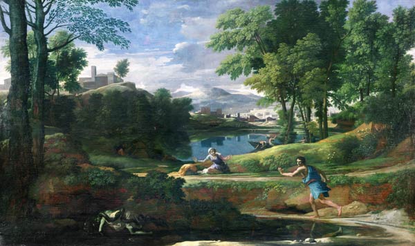 Landscape with a Man killed by a Snake, c.1648 von Nicolas Poussin