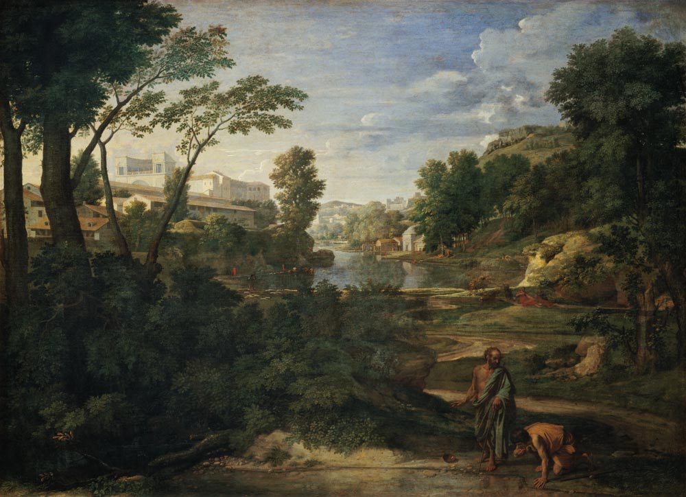 Landschaft mit Diogenes von Nicolas Poussin