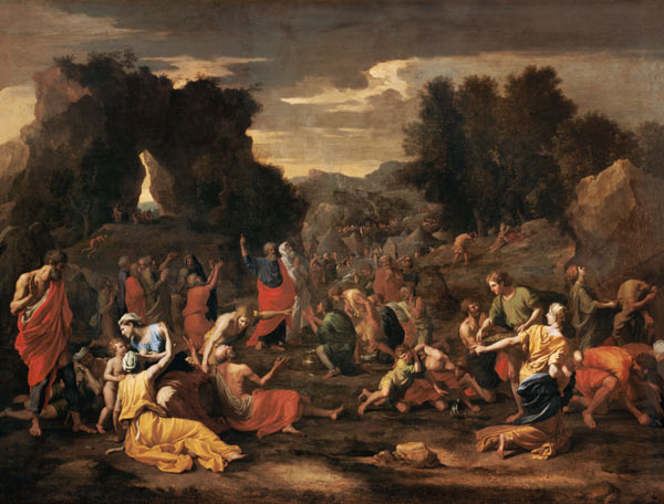 Die Isareliten sammeln das Manna. von Nicolas Poussin