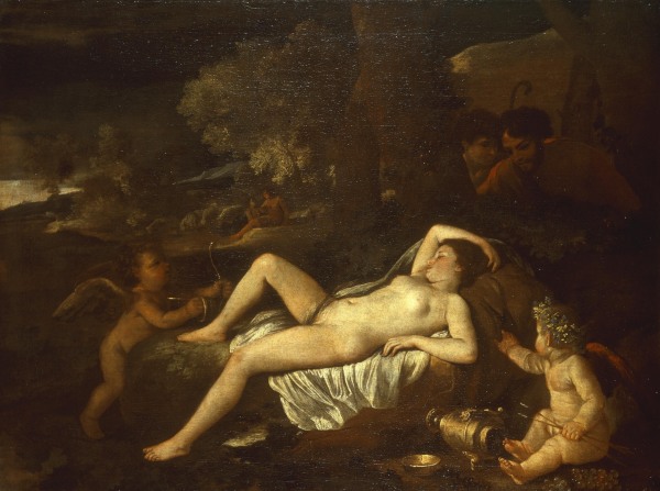 Nic. Poussin / Venus resting, w. Cupid von Nicolas Poussin