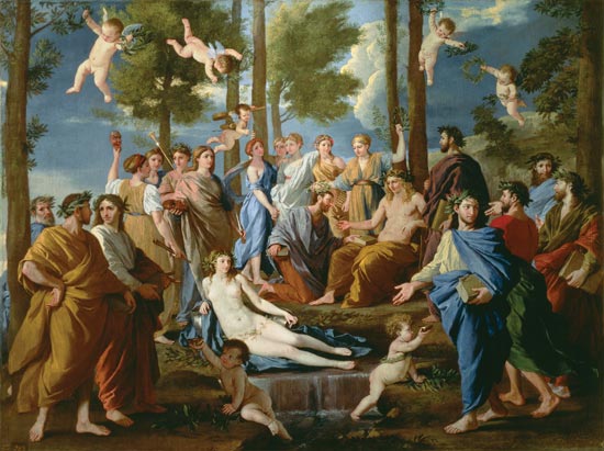 Der Parnass. (Apollo in der Mitte) von Nicolas Poussin