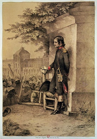 Napoleon I (1769-1821) at the Siege of the Tuileries, 10th August 1792 von Nicolas Toussaint Charlet