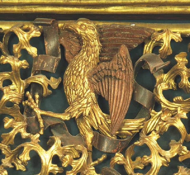 Isenheimer Altar, Detail: Adler, Evangelistensymbol des Johannes von Niklaus von Hagenau