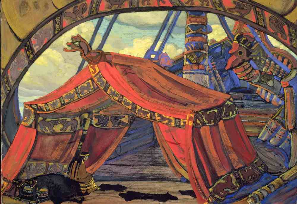 Bühnenbildentwurf zu Tristan und Isolde von Wagner von Nikolai Konstantinow Roerich