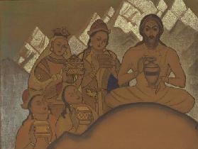 Die heilige Gabe. Aus der Serie Sikkim 1924