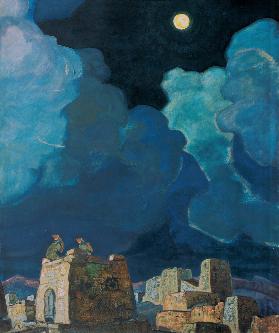 Meheski. Männer, den Mond betrachtend 1915