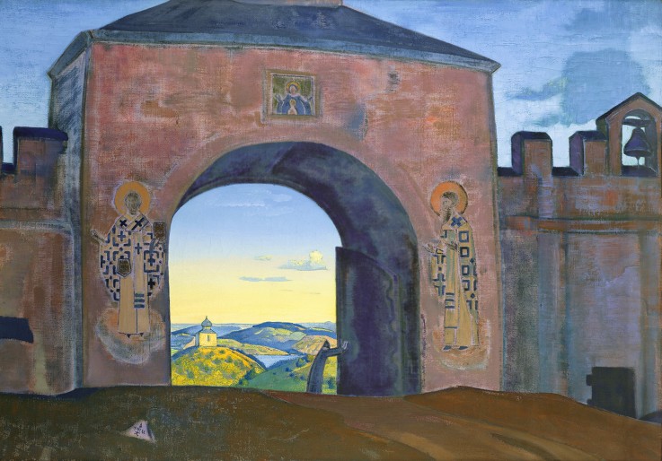 Und wir öffnen die Tore (aus der Serie "Sancta") von Nikolai Konstantinow Roerich