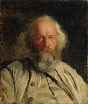 Portrait of Mikhail Alexandrovich Bakunin (1814-76) 1871 (oil on canvas) 19th
