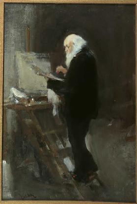 Der Maler Nikolai Gay bei der Arbeit