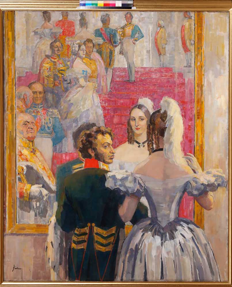 Dichter Alexander Puschkin mit seiner Gattin im Anitschkow-Palast von Nikolai Pavlovich Ulyanov