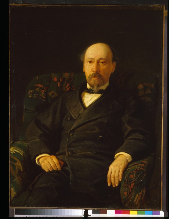 Porträt des Dichters Nikolai Nekrassow (1821-1877) von Nikolai Nikolajewitsch Ge