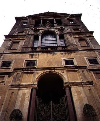 View of the rear facade, detail of the entrance, designed for Cardinal Pietro Aldobrandini by Giacom von 
