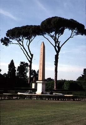 View of the garden, detail of the obelisk (photo) von 