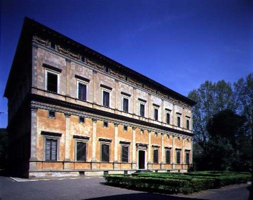 Lateral view of the facade, designed by Baldassarre Peruzzi (1481-1536) 1506 (photo) von 