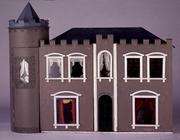 'Cairngorm Castle', a Scottish baronial castle style dollshouse, view of the front, English (mixed m 1850