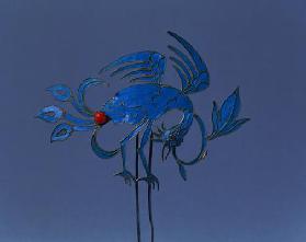 1978-4 Decorative hair slide in the shape of an exotic bird, Chinese, 19th century (silver, enamel)