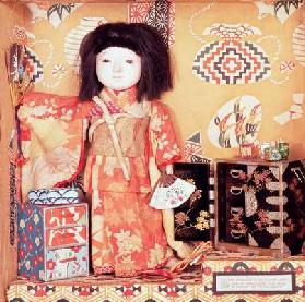 31:Japanese doll wearing long sleeves of unmarried girl, 20th century C19th