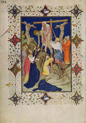 MS 11060-11061 Hours of the Cross: Vespers, the Descent from the Cross, French, by Jacquemart de Hes C19th
