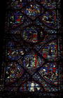 Scenes from the Life of Charlemagne (747-814) from the ambulatory, c.1215-35 (stained glass) (see al