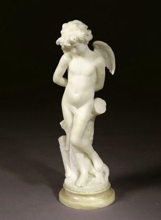 A French White Marble Figure Of Cupid, By Delongue, Late 19th Century von 