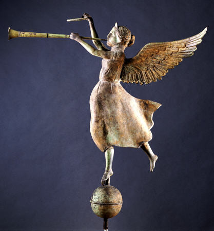 A Gilded And Molded Copper Weathervane Of The Angel Gabriel von 