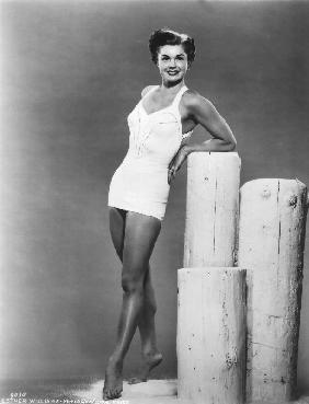 American Actress Esther Williams wearing a bath suit c. 1954