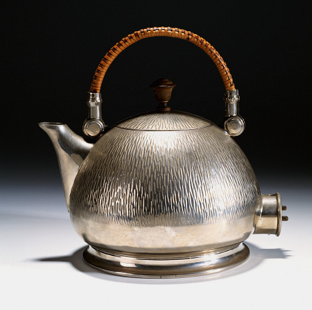 A Nickel-Plated Electric Kettle, Designed 1909 By Peter Behrens (1869-1940), For Aeg, With Turned Wo von 