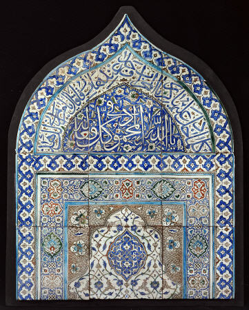 An Important Diyarbekir Tile Mihrab Of Ogival Arched Form Comprising Twelve Tiles, C von 
