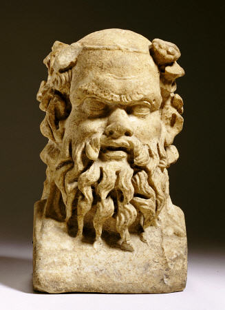 A Roman Marble Janiform Herm Satyr Head von 
