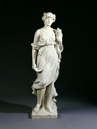 A Set Of Four Italian White Marble Figures Emblematic Of The Seasons -Summer, Late 19th Century von 