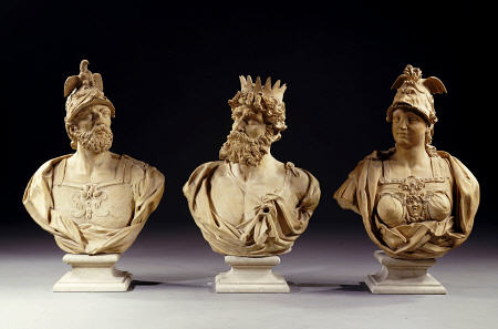 A Set Of Three Terracotta Busts Of Gods And Goddesses von 