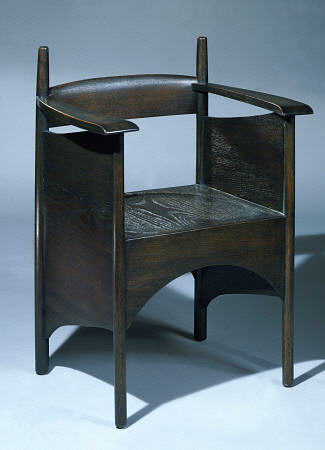 A Stained Oak Armchair Designed By Charles Rennie Mackintosh (1868-1928) For The Argyle Street Tea R von 