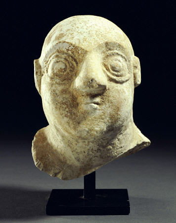 A Sumerian Limestone Head Of A Worshipper von 