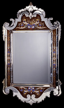 A Venetian Glass Framed Wall Mirror, Late 19th Or Early 20th Century von 