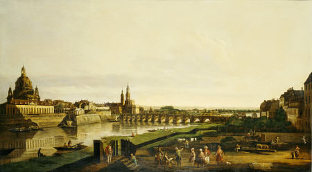 A View Of Dresden From The Right Bank Of The River Elbe Above The Augustusbrucke von 