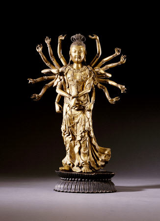 A Well-Cast Gilt-Bronze Figure Of A Multi-Armed Bodhisattva von 