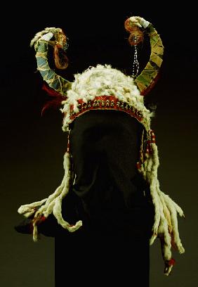 A Blackfeet Ermine Covered Hunter''s Headdress
