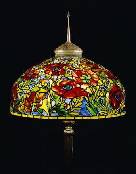 A Fine Poppy Leaded Glass And Bronze Floor Lamp By Tiffany Studios