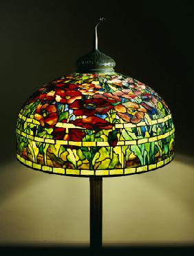 An Oriental Poppy Leaded Glass Floor Lamp By Tiffany Studios