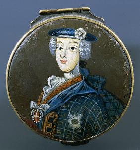 A Painted Metal Snuff Box, The Cover With A Half Length Portrait Of Prince Charles Edward Stuart (17