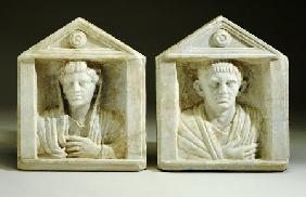 A Pair Of Roman Marble Funerary Reliefs, Early Imperial Period, Circa Late 1st Century B