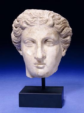 A Roman Marble Head Of A Goddess