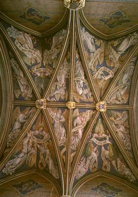 Angels and the Symbols of the Evangelists, from the ceiling of the Chapel, 15th century (photo) C19th