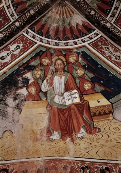 Bastia Mondovì / Blessing Christ, Fresco von 