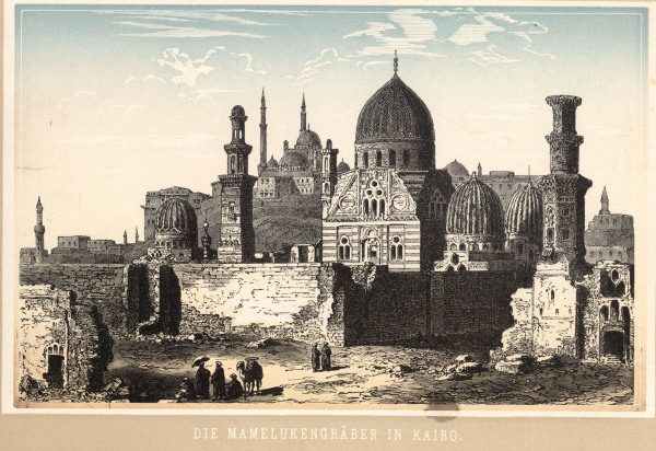 Cairo, Tombs of Mamelukes / Col.Woodcut von 
