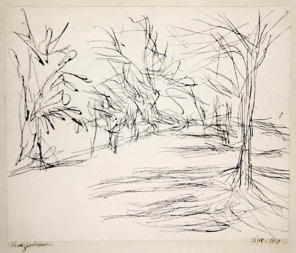 Country road to Schwaing, 1910 (no 32) (pen on paper on cardboard)  von 