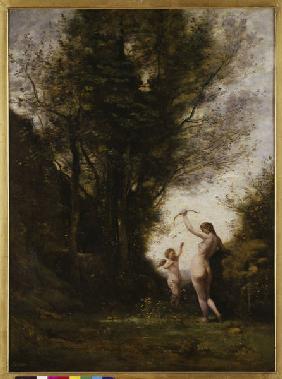 C.Corot, Nymphe mit Amor spielend