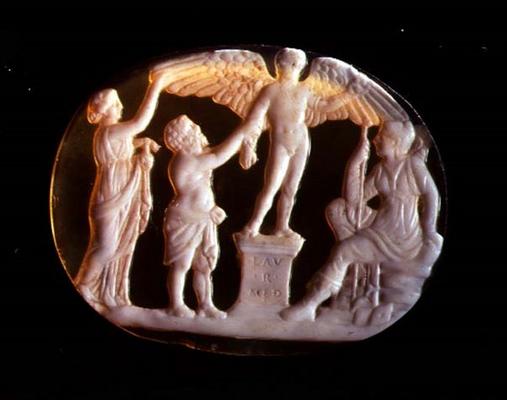 Cameo of Icarus and Daedalus with Persephone and Artemis, 1st century von 