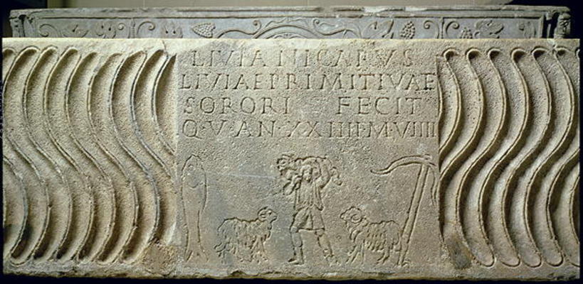 Christian Sarcophagus of Livia Primitiva, Roman (basalt) von 