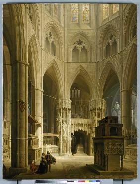 Der Chor der Westminster Abbey in London mit dem Grabmal Eduards des Bekenners 1851